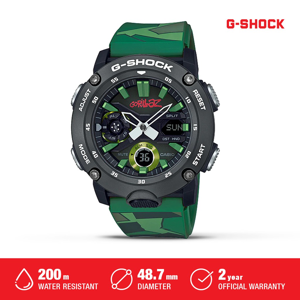 Casio G-Shock Gorillaz Edition Original GA-2000GZ-3ADR Jam Tangan Pria Analog Waterproof