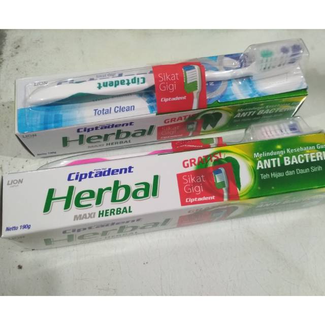 Ciptadent Herbal 190gr Free Sikat Gigi Pasta Gigi Toothpaste Shopee Indonesia