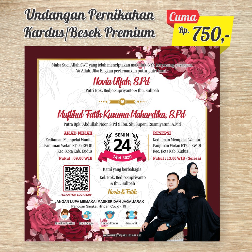 Undangan punjungan pernikahan, besek, tonjokan, nasi kotak, kardus, foam, berkat, samir tutup dus.