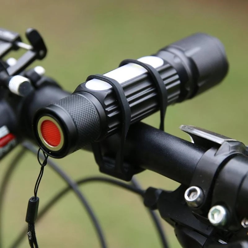 Strap Silikon Elastis Holder Senter / Handphone Untuk Stang Sepeda