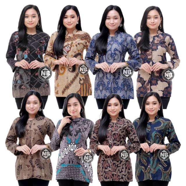 tey-17 Batik wanita ASJ SA HRB026 Kenongo Kemeja Tosca Pendek