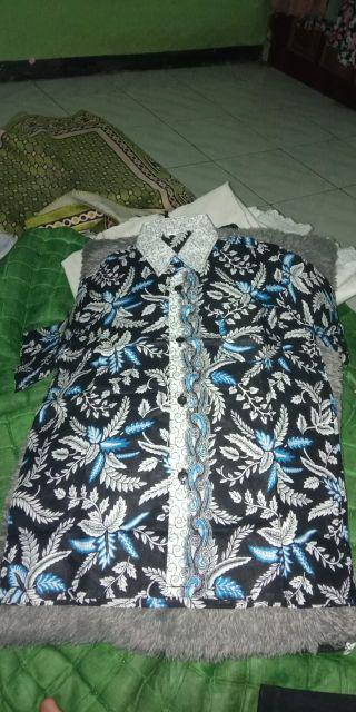 Couple Ayah Anak Batik Blarak Biru