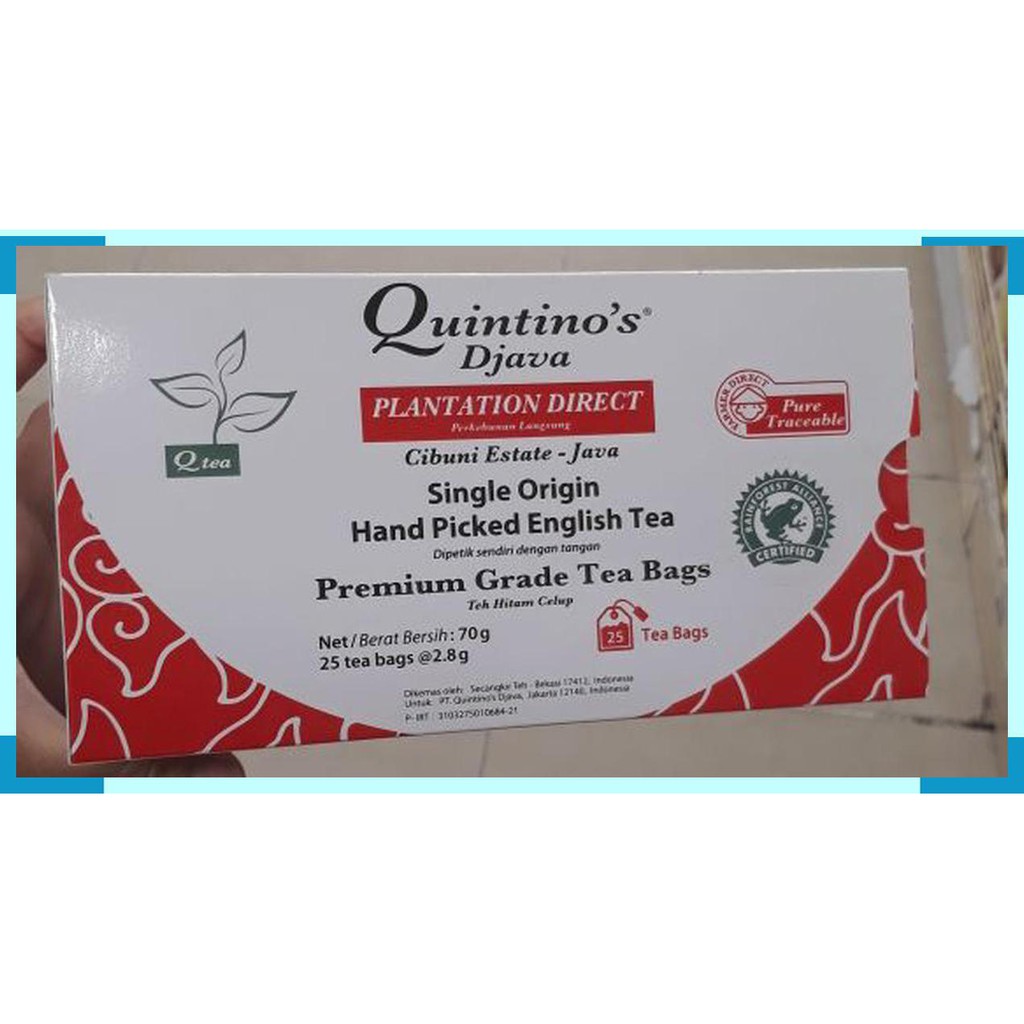 

Quintino's Djava premium grade tea bags teh hitam celup 70 gram