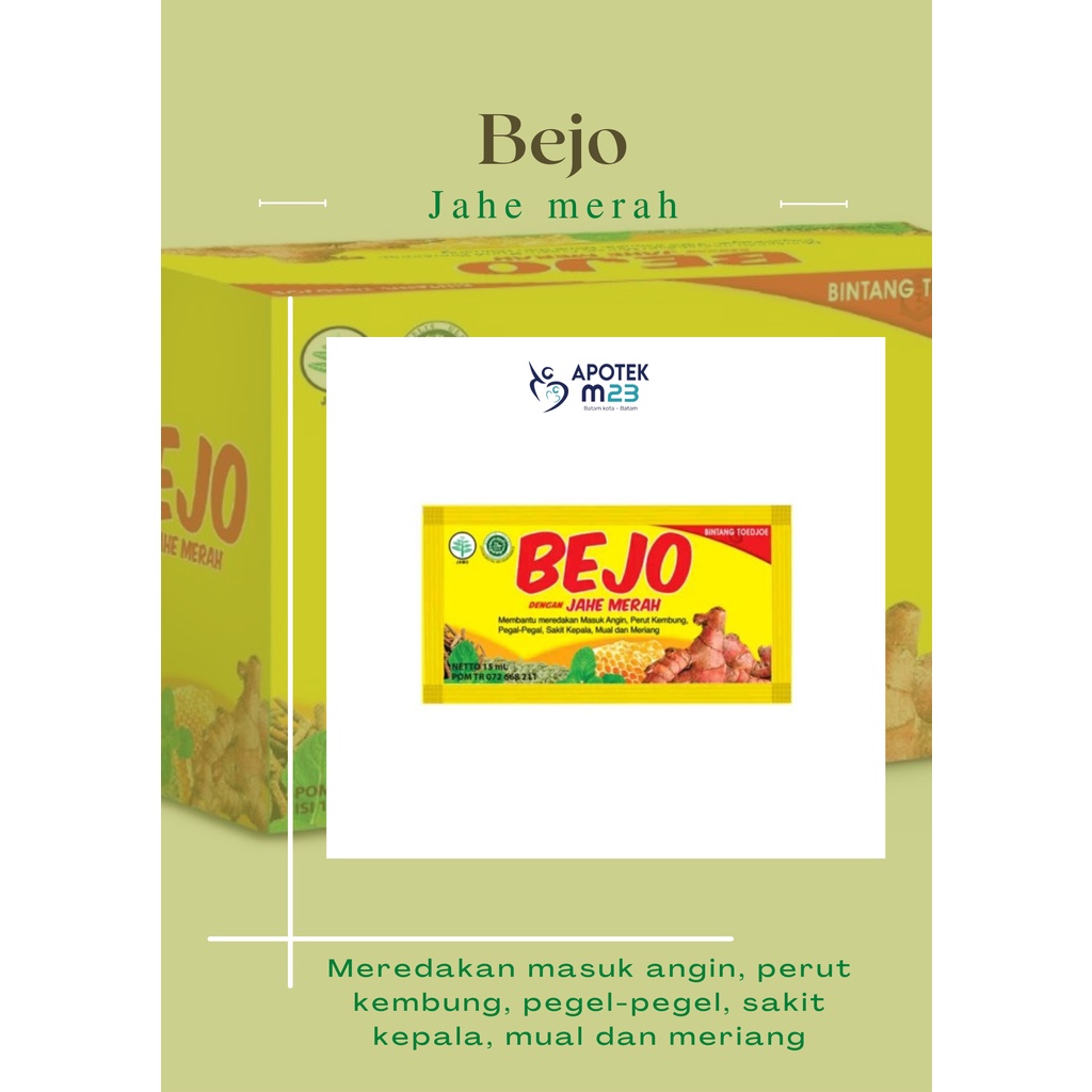 

Bejo Jahe Merah Masuk Angin sachet - / sachet