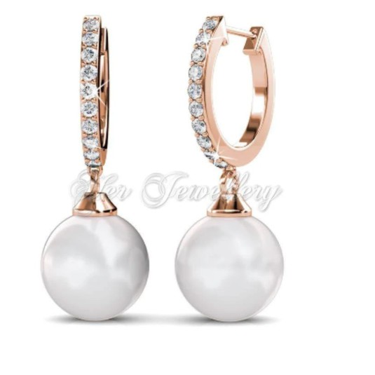 Grosir (SSC) Pearl Clip series kristal swarovski - Anting kalung Mutiara Lapis Emas Putih Premium