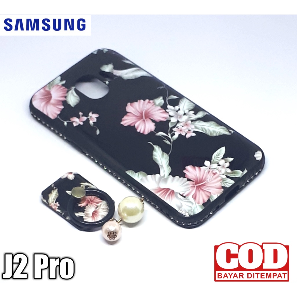 case motif bunga free ringstand cantik samsung j2 pro softcase hp silikon hp cover hp casing hp motif cantik