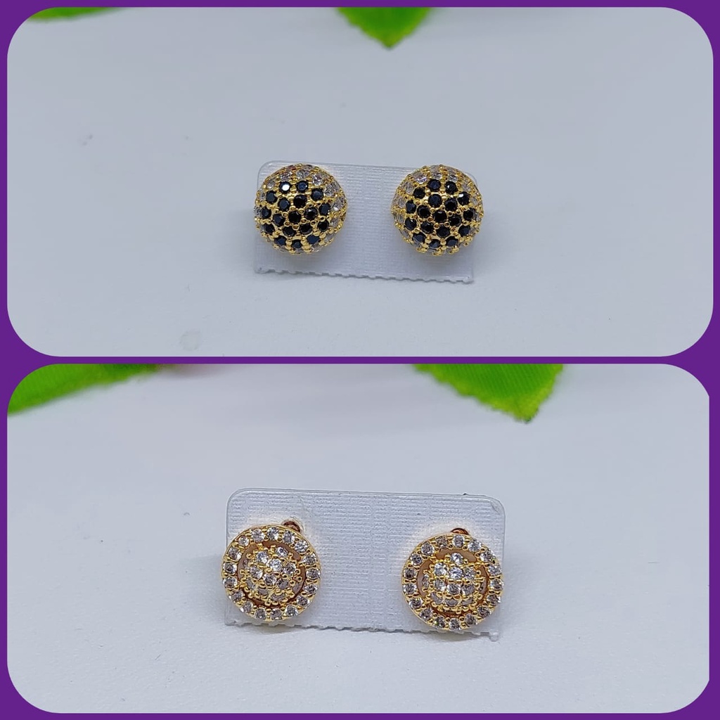 Anting tusuk permata lapis emas 0126-0130