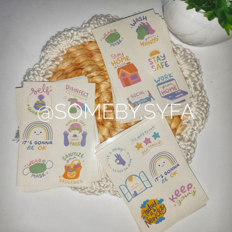 

SOMEBY.SYFA Stiker aesthetic stiker lucu stiker DIY stiker pandemi stiker kreasi stiker unik