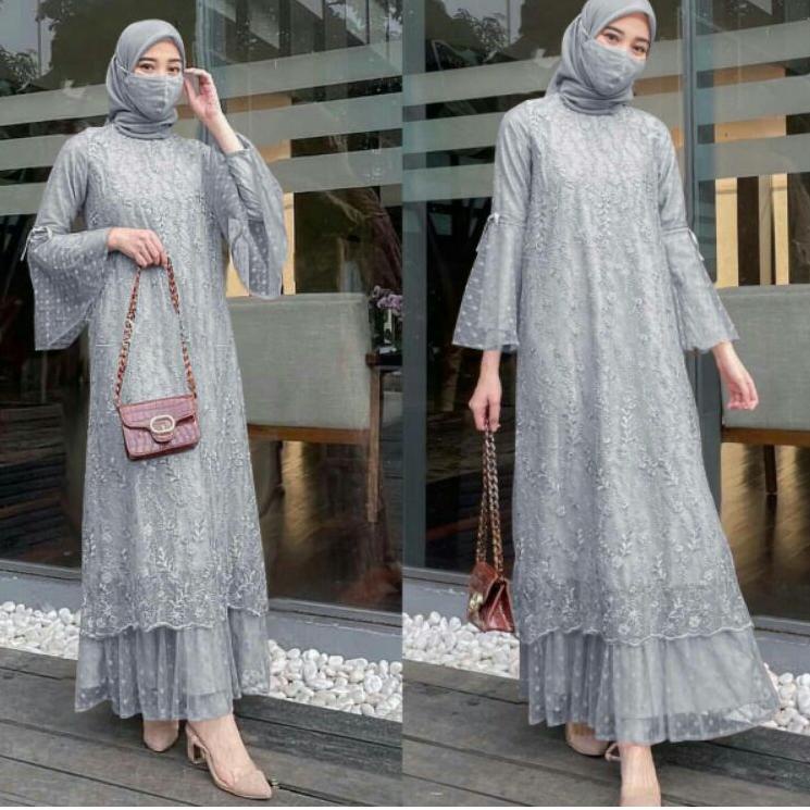 Menarik.. ISG√MAXI GELA SIZE M-L-XL-XXL JUMBO/DRESS WANITA TILE ONDE POLKADOT/BROKAT TILE MUTIARA/DR
