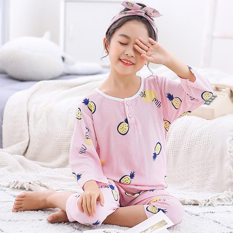 Setelan Baju Tidur [ Pink Pineapple ] Anak Laki-laki &amp; Perempuan [ Usia 2 -5 Tahun ] HM690