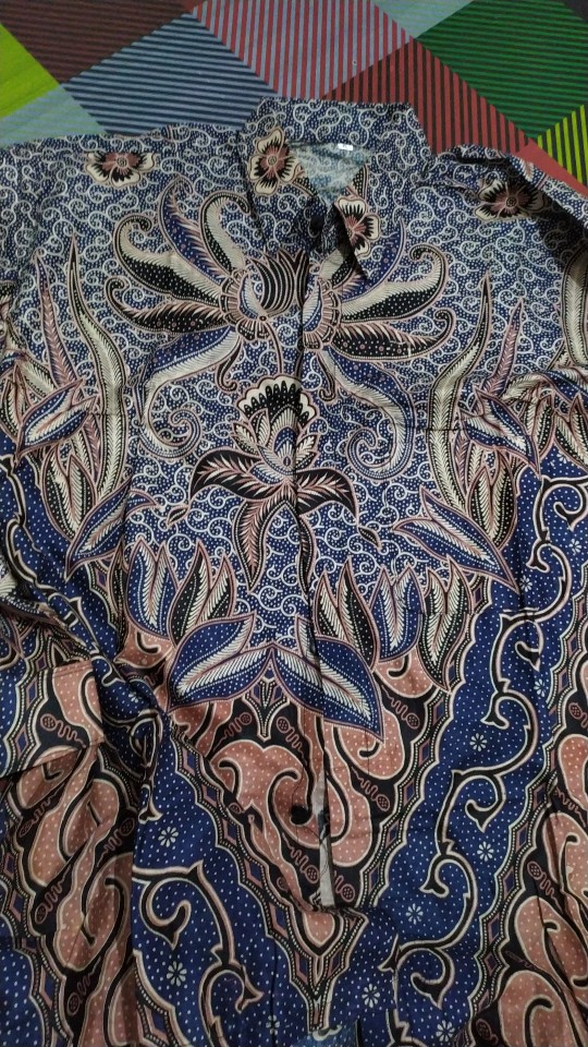 Kemeja Batik Pria Lengan Panajang Size M L Xl Xxl Bswart Batik Hrb026 Kenongo Hem Panjang Padi