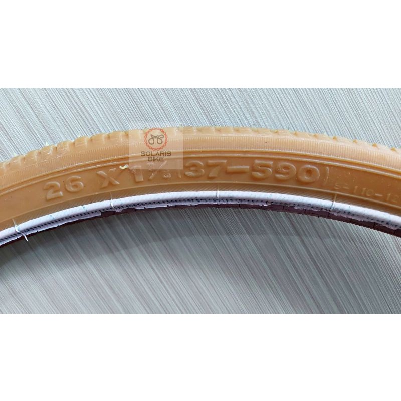 Ban Luar 26 x 1 3/8 Jengki Coklat Kuning Mentah