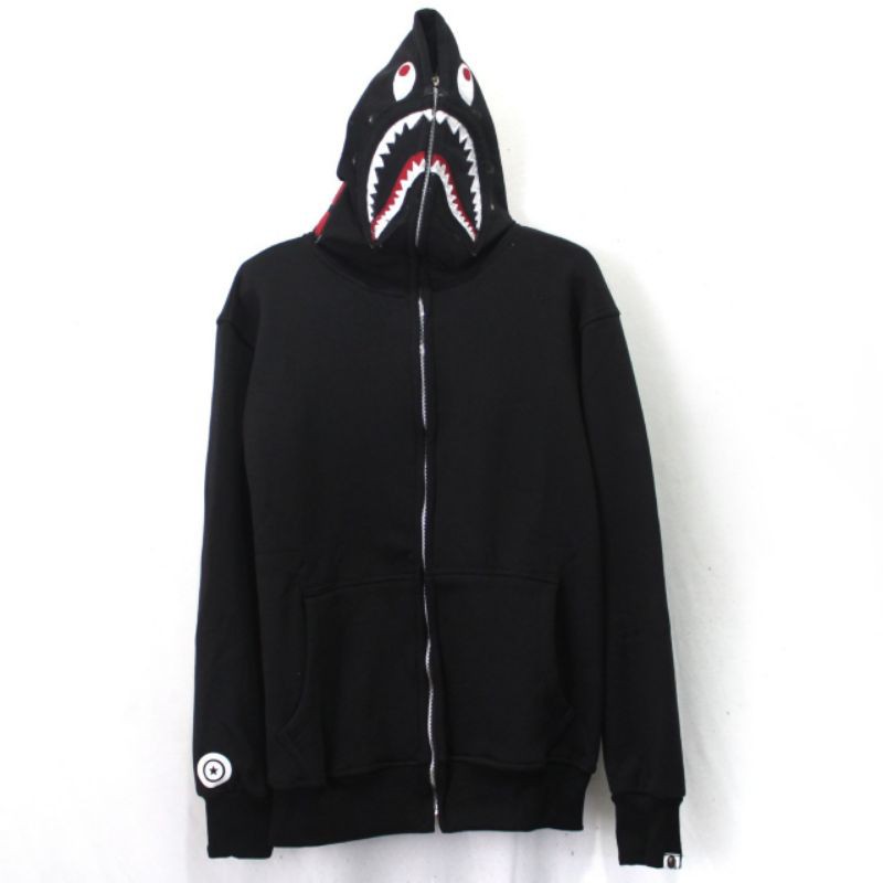 jaket hoodie bape shark
