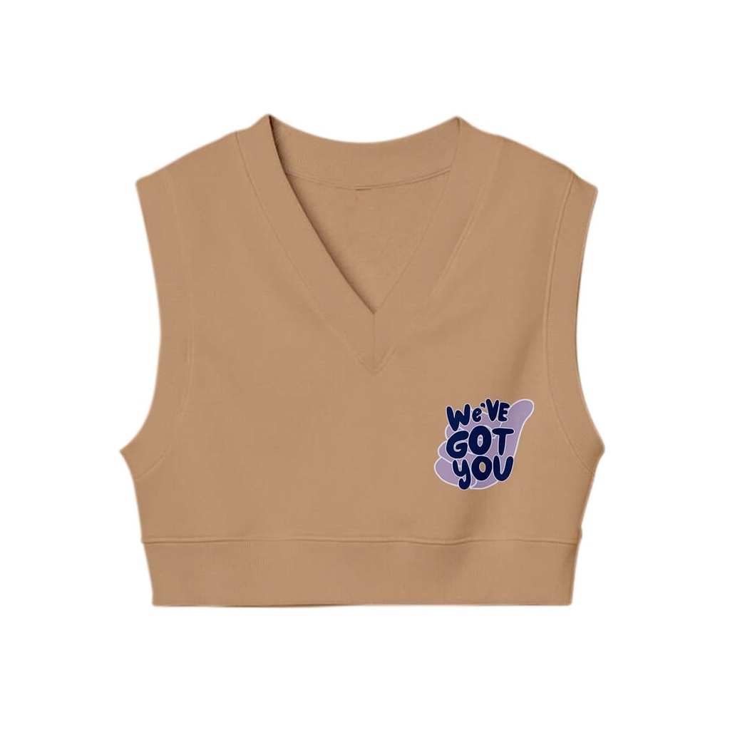 VEST CROP WE'VE GOT YOU VEST CEWEK  - ATASAN KEKINIAN TERLARIS