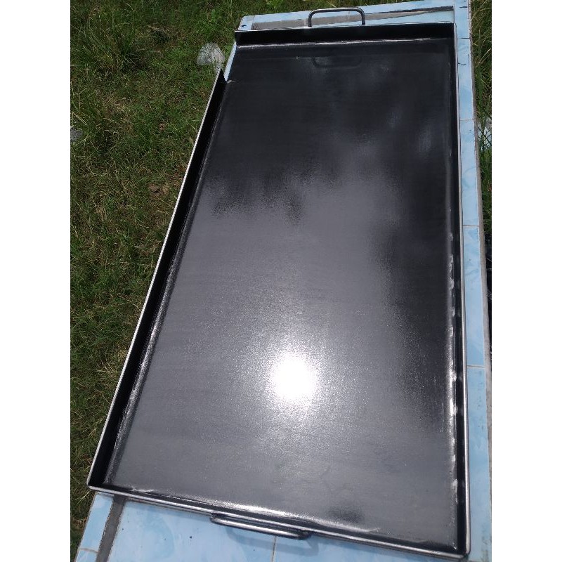 Hsjogja 2tungku wajan baja/ wajan rotibakar/panggangan sosis/seafood /flatgrill