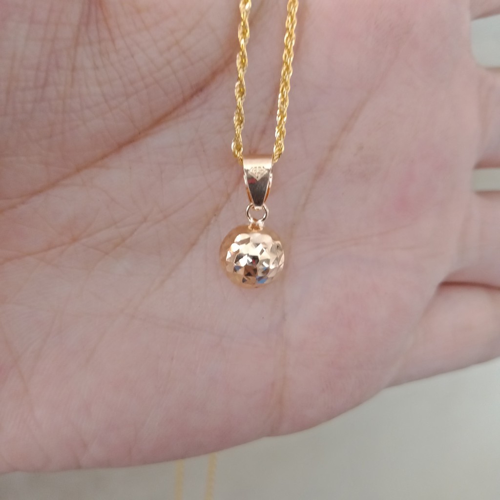 liontin kalung anak dan dewasa emas asli kadar 700 70% 16k 22 surabaya 0,5gram bulat bola ukir penuh