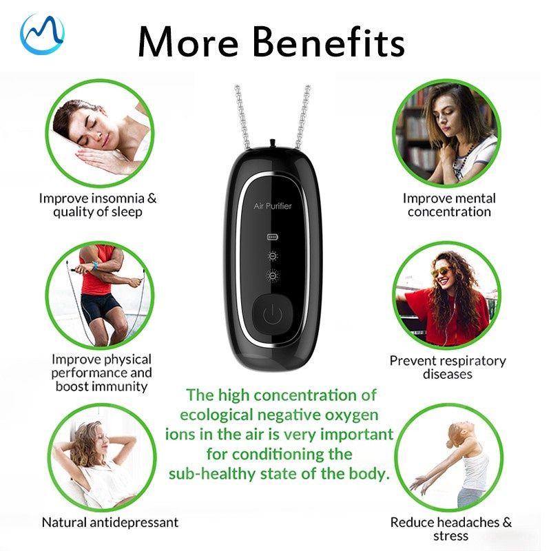 Kalung Negatif Ion Portabel Air Purifier Anion Wearable Air Purifier Kalung Personal Air Fresher