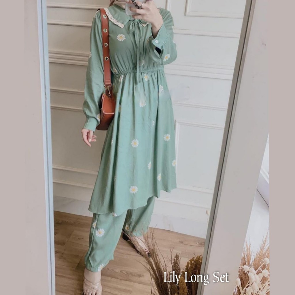 One set Rayon Viscose Busui Ld 100 - 110 Motif Kekinian-LILY SET LD100