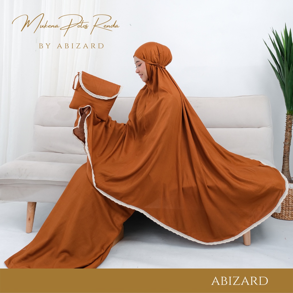 Abizard Mukena Bali Rayon Polos Renda Premium Dewasa ALMAHIRA Ukuran Jumbo