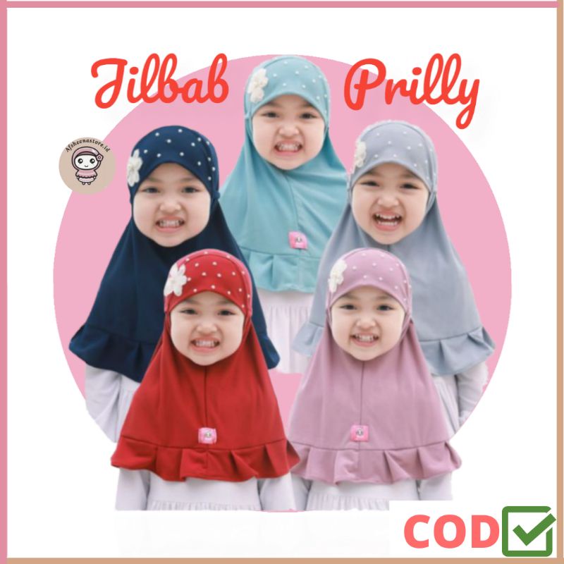 Afsheenastore Jilbab Prilly / Jilbab Anak Perempuan 1 2 3 4 5 6 7 8 Th