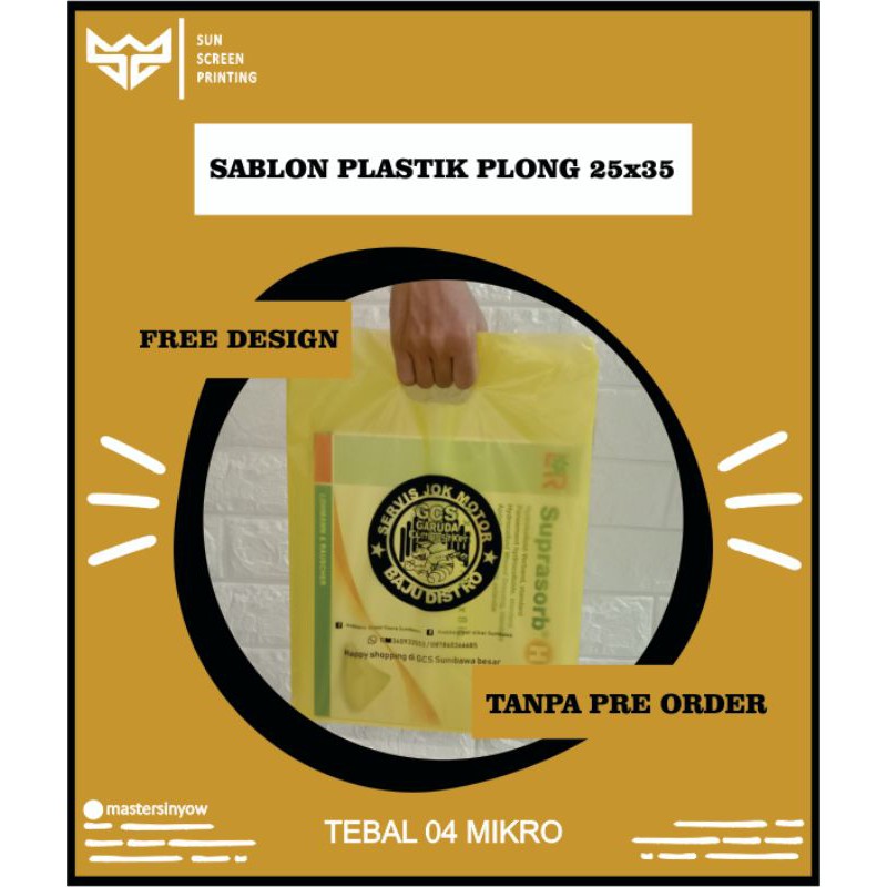 Sablon Plastik Tanpa Pre Order Plong Uk 25x35 Plastik Packing Olshop