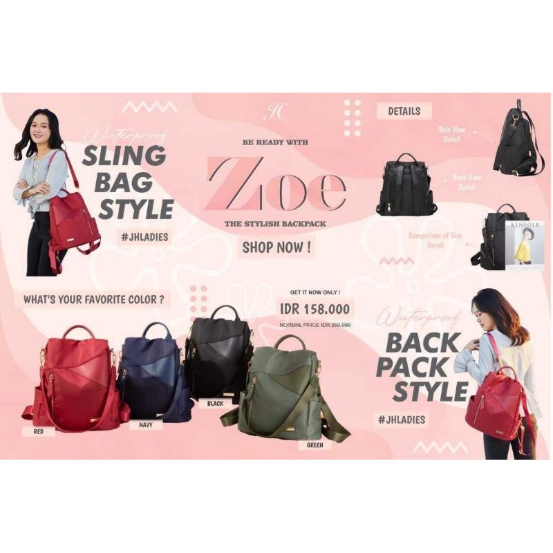 zoebackpack jimshoney ransel zoe bag jims honey zoe jh ransel jh ransel jims honey zoejh tas ransel