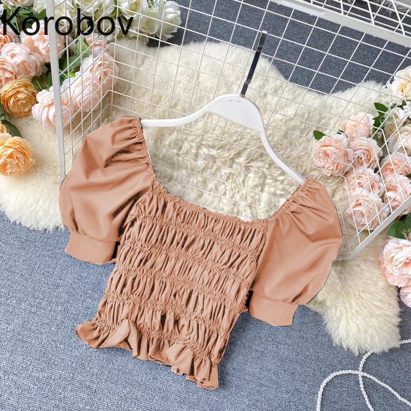 B04 CROP AURORA Bahan mosscrepe belakang sleting fit to XXL LD110cm P40cm