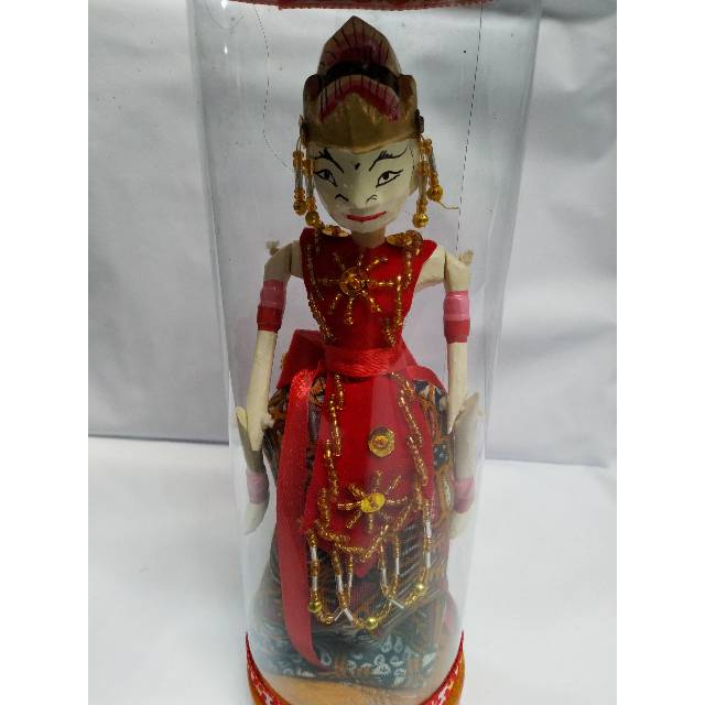 (BISA COD) PAJANGAN MINIATUR WAYANG GOLEK SHINTA DALAM TABUNG BAHAN KAYU UKURAN 27x5 cm - DEKORASI