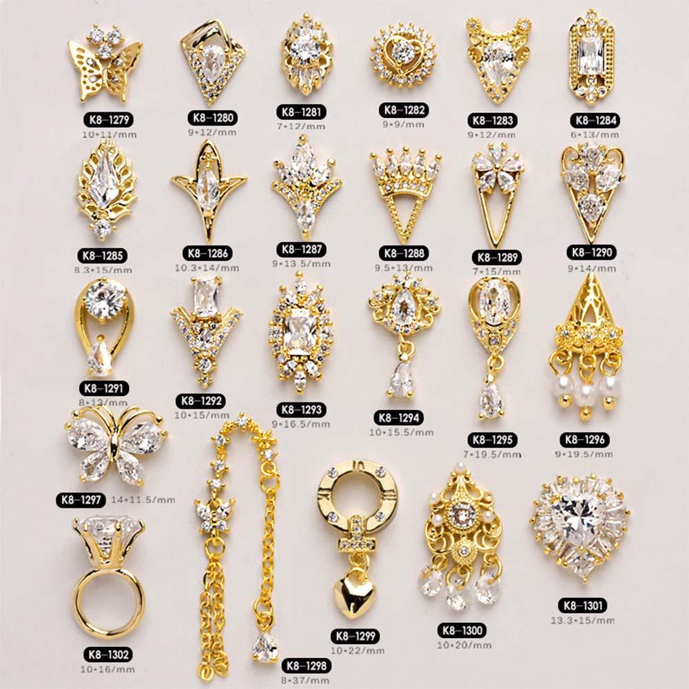 Mxbeauty 3D Kuku Rhinestones Charms Mewah Mutiara Kupu-Kupu Permata Manikur Aksesoris Perhiasan Kuku