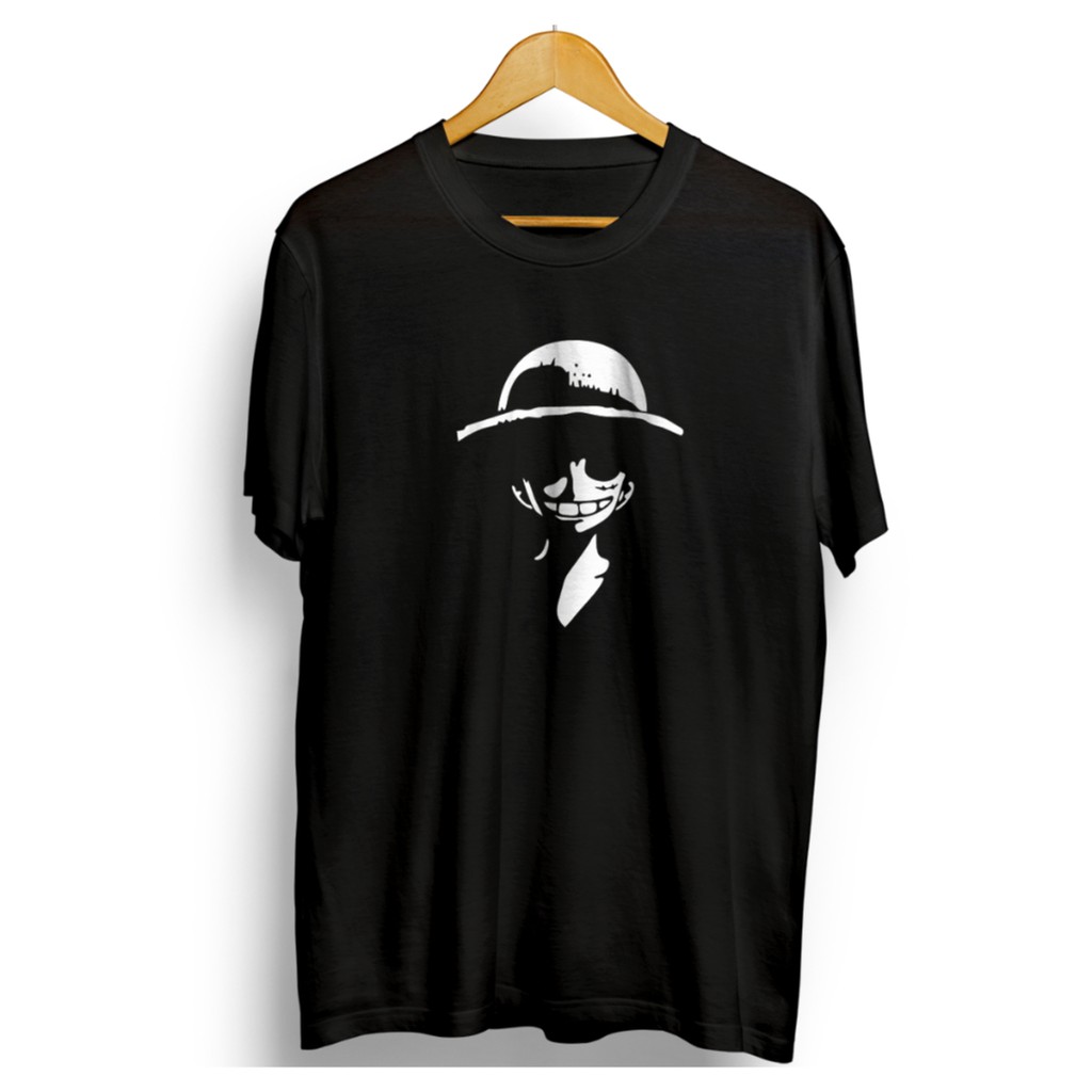 Baju Kaos Pria Distro Original Anime One Piece Luffy Smile Keren Premium Branded 100% Kekinian Aesth