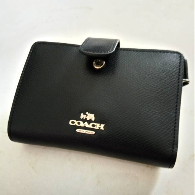 Coach medium wallet original dompet ori bifold black authentic preloved
