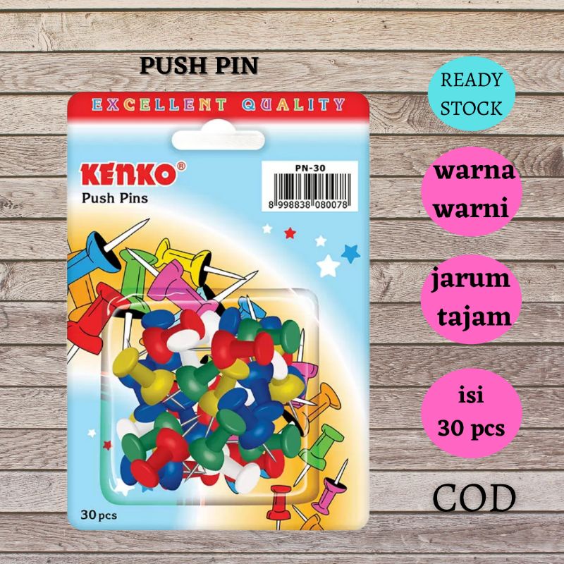 

Push Pin Kenko Paku Pin Warna Warni Jarum Tekan