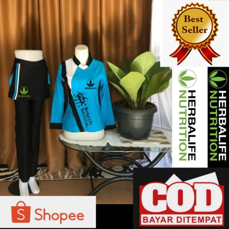 BAJU SENAM SET/ SETELAN SENAM AEROBIC MUSLIM WANITA