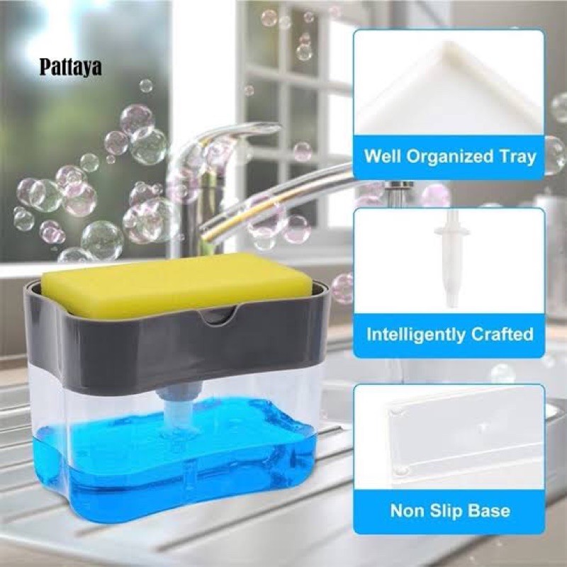 Tempat Sabun Cuci Piring Soap Pump Sponge Caddy Dispenser Filter Sabun