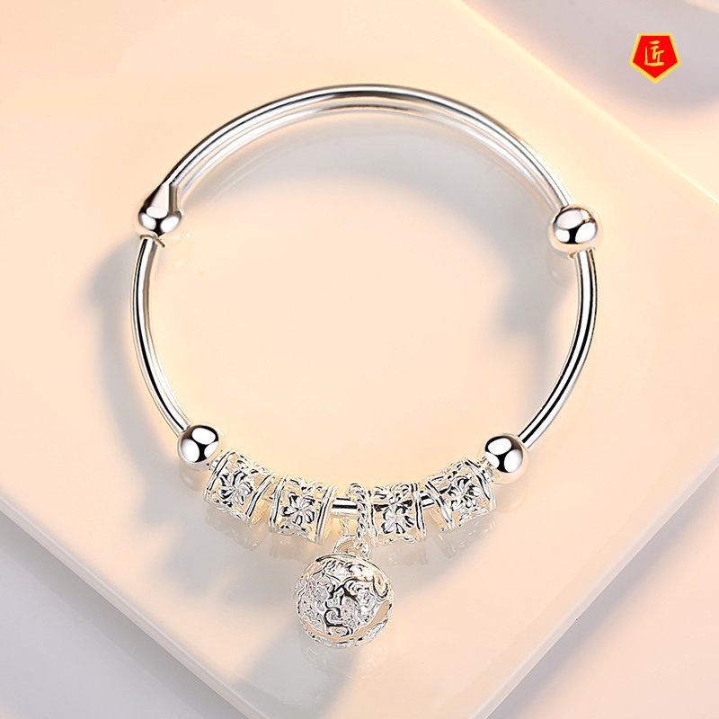 [Ready Stock]925 Silver Bell Bracelet Women's Fashion All-Matching