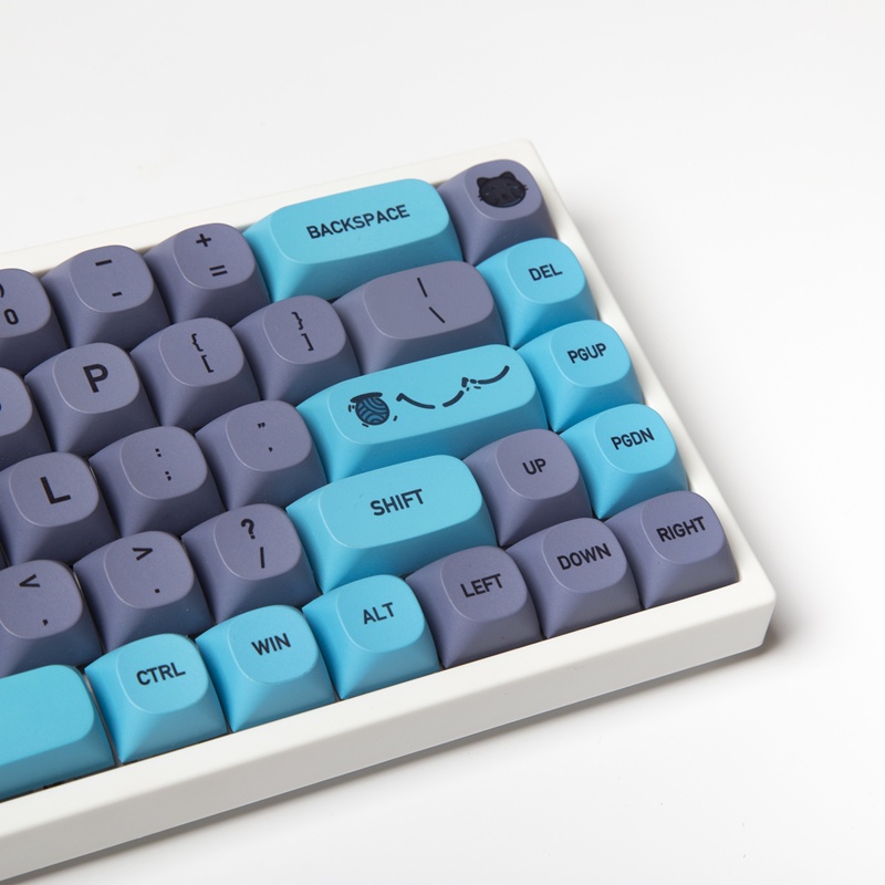 Blue Cat Key Cap PBT Keycap XDA Profile 9MM Height Hubcap DYE-SUB Keycaps For Mechanical Keyboard 61/64/84/96/98/87/104/125 Layout