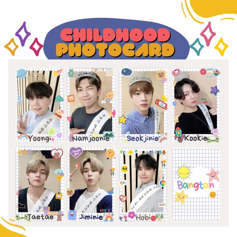 DECO PHOTOCARD PC BTS CHILDHOOD EDITION RM / JIN / SUGA / J-HOPE / JIMIN / V / JK