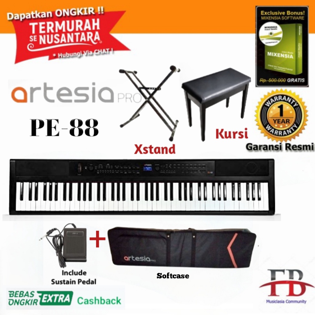 Digital Piano Artesia PE 88 Digital Piano / PE88 Garansi Resmi