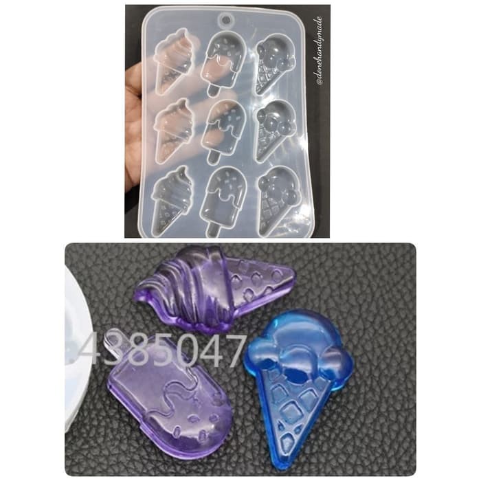 cetakan clay cetakan resin mold clay ice cream es krim deco part mold