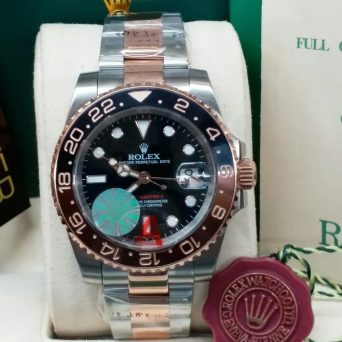 JAM TANGAN MEWAH ROLEX GMT MASTER II ROOTBEER