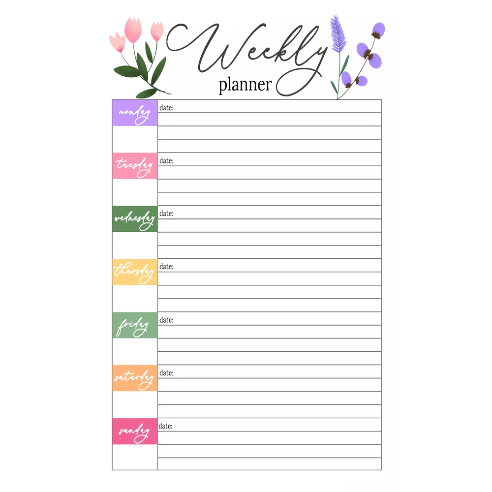 

Weekly Planner A6 Design 1.2 / Loose Leaf A6 / Bullet Jurnal / Planner Harian Loose Leaf A6 100gsm