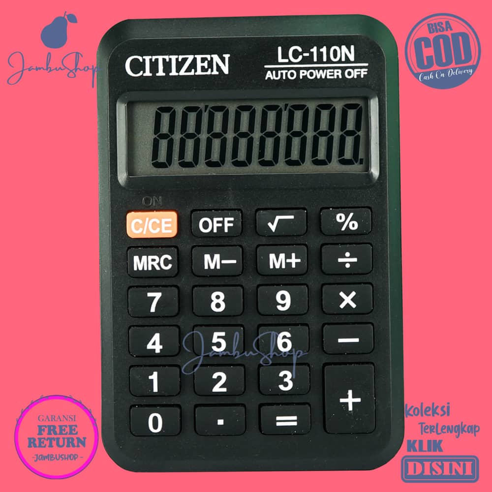 

Kalkulator Basic Function ATK Minimalis Berkualitas Hitam Citizen LC-110N Praktis
