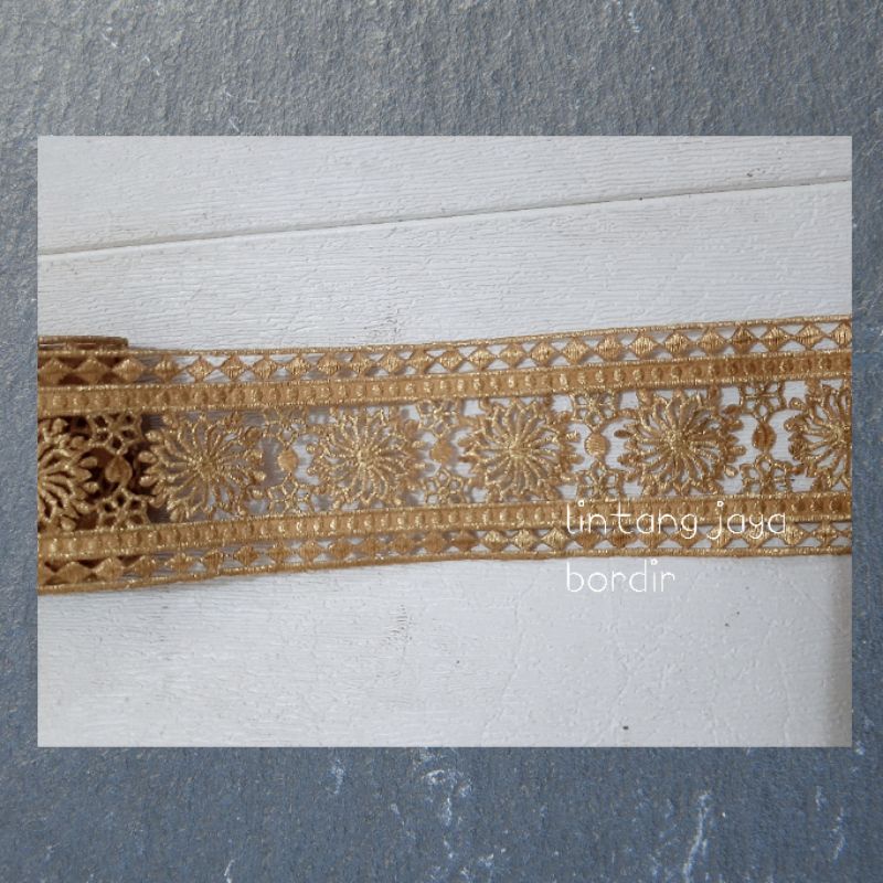 renda bordir aplikasi roll bunga ronce