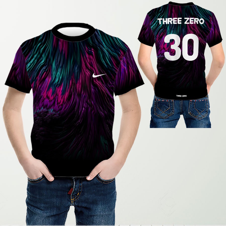 Baju Kaos Tshirt Anak Olahraga Futsal Bola Abstrak Color Custom Fullprint