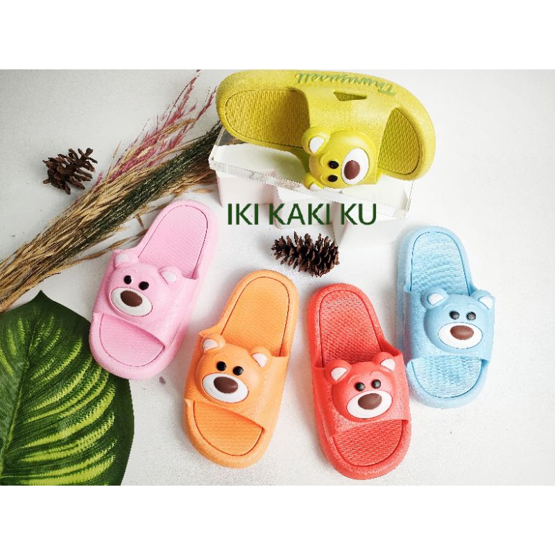 SANDAL SELOP ANAK CEWE PEREMPUAN BERUANG BEAR ANJING DOGGY BAHAN KARET FULL BALANCE 939 UKURAN 26-30