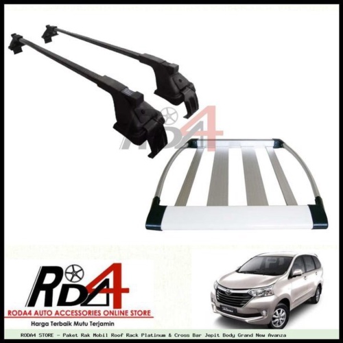 Jual Paket Rak Mobil Roof Rack Platinum  Cross Bar Jepit Body Grand New Avanza Limited