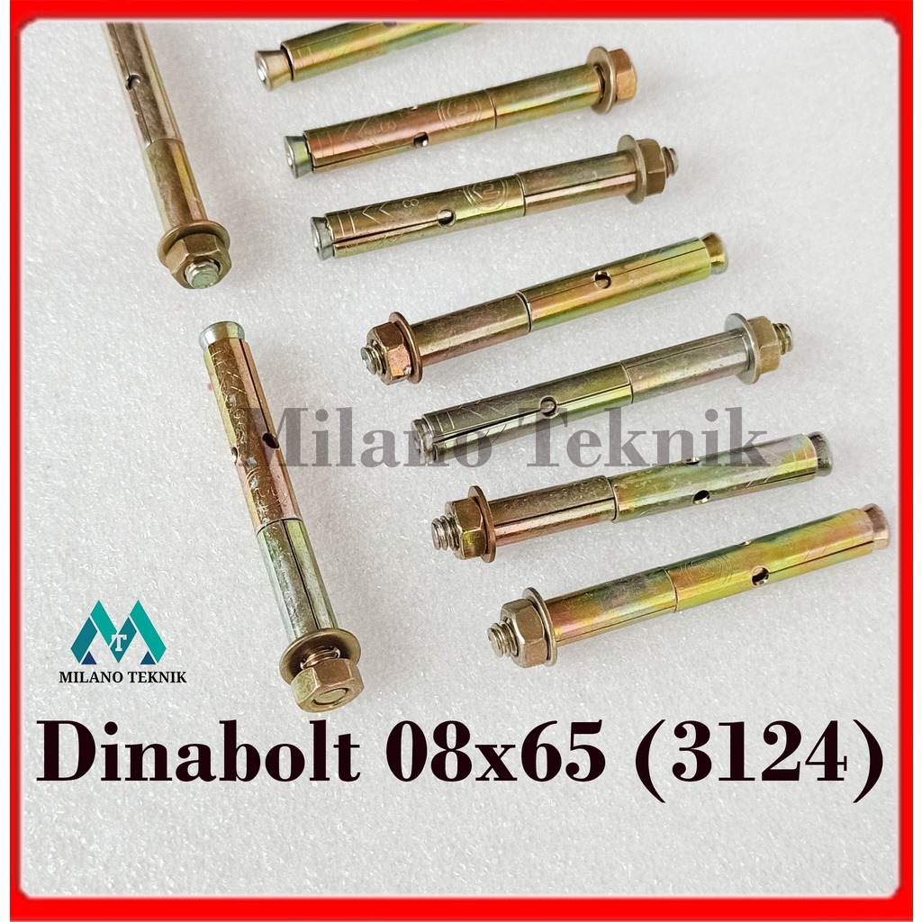 Dinabol 8x65 (isi 10pcs)3124 dinabolt 8mm x 65mm baut beton tanam dinding 8 mm