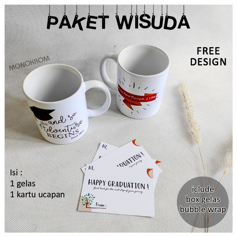 Hadiah Wisuda | PAKET WISUDA Mug Gelas Custom