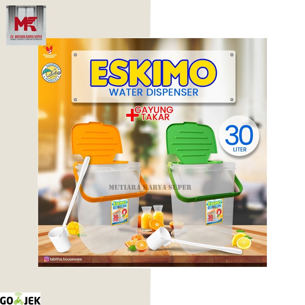 Tempat Es Buah | Water Dispenser + Gayung Takar Eskimo Tabitha