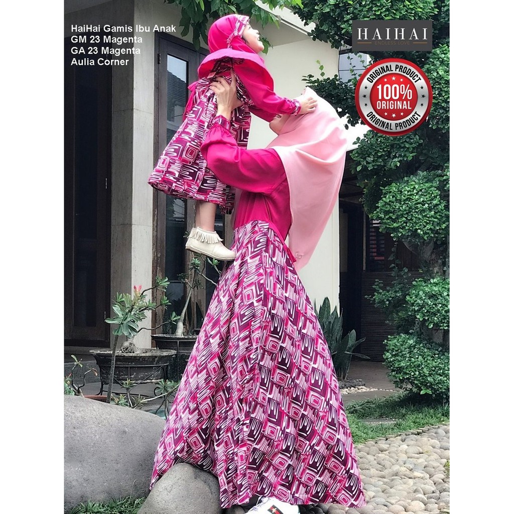 SALE Busana Gamis HaiHai GM 23 GA 23 Magenta ORIGINAL Gamis Murah